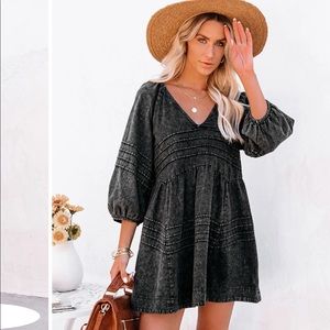 Irvine cotton pocketed denim washed dress